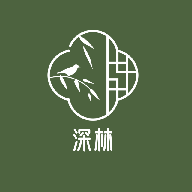鸟语庭院中国风logo