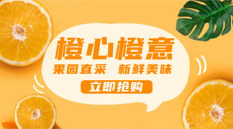 水果橙子，手机横幅广告