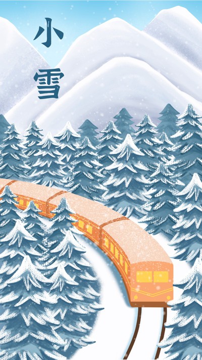 小雪，火车，海报