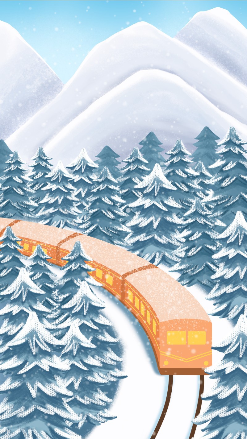 小雪，火车，海报
