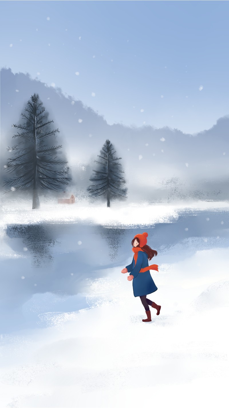 /static/assets/images/default-pic.png 立冬,雪地,松,少女