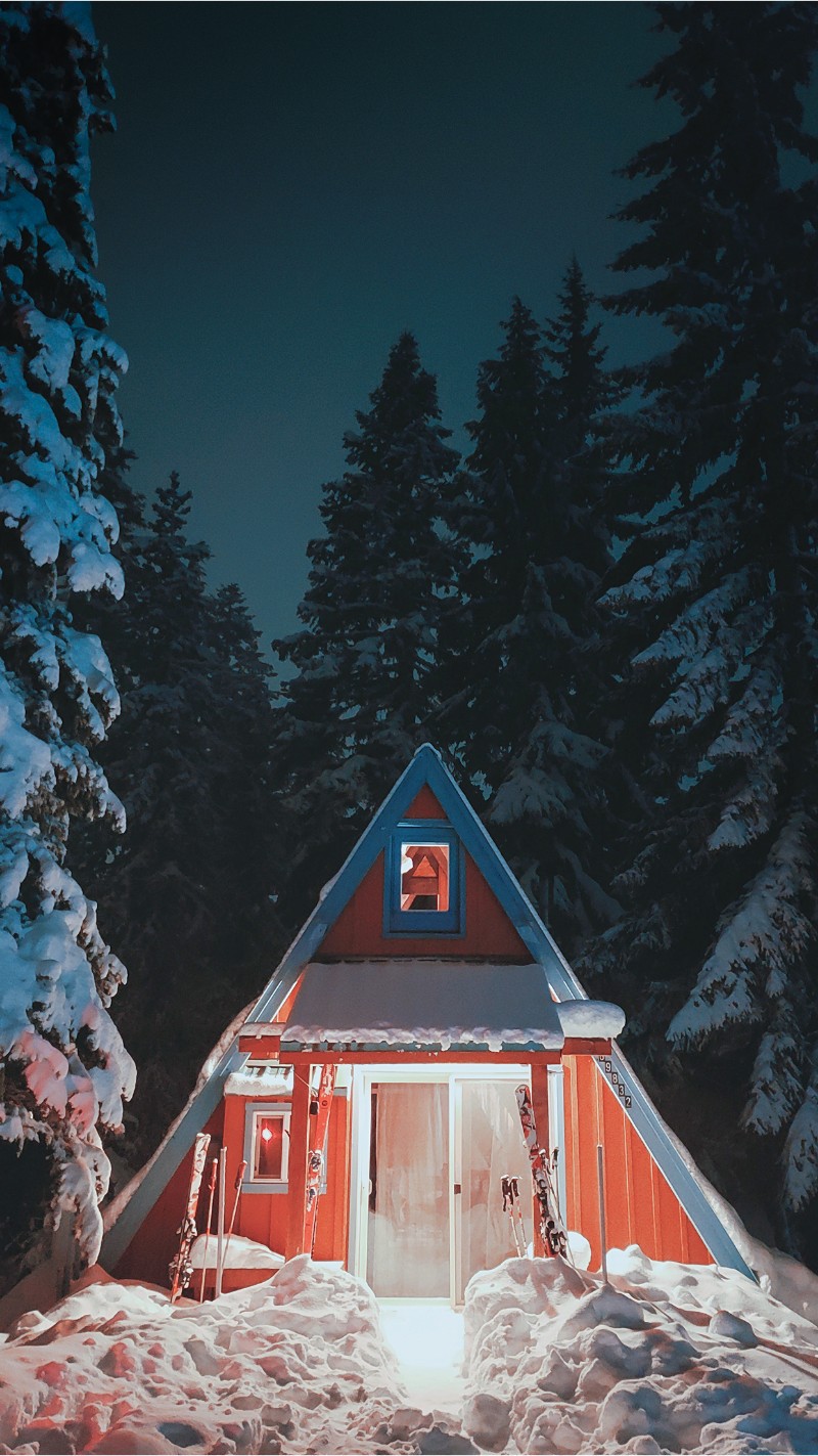 立冬，雪，房屋，手机海报