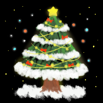圣诞树，手绘