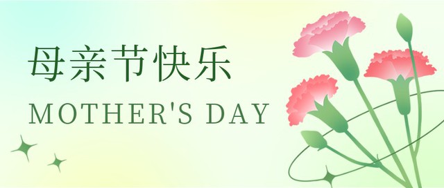 母亲节，康乃馨，公众号封面
