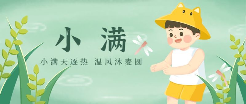 小满，麦子，小孩，公众号封面