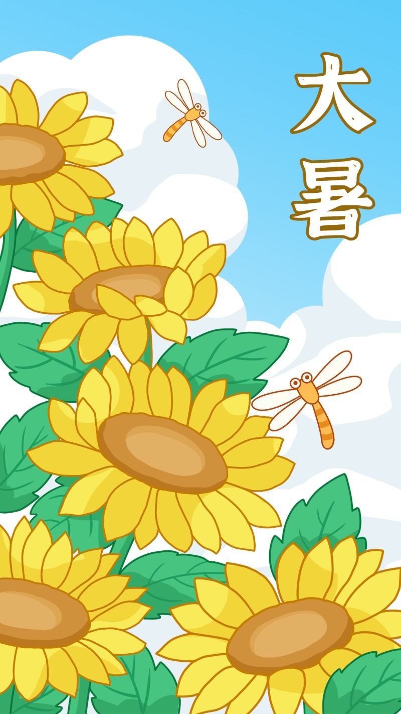 大暑，向日葵，海报
