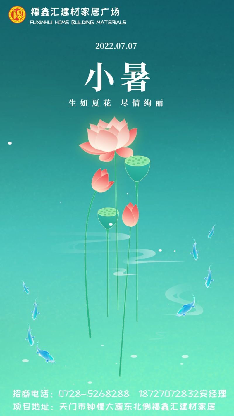 小暑 节气 海报 荷花