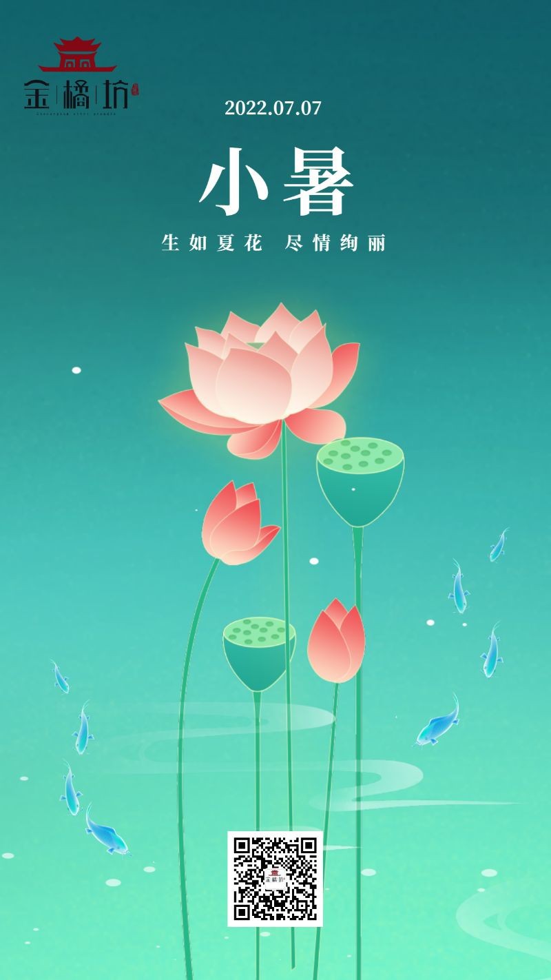 小暑 节气 海报 荷花