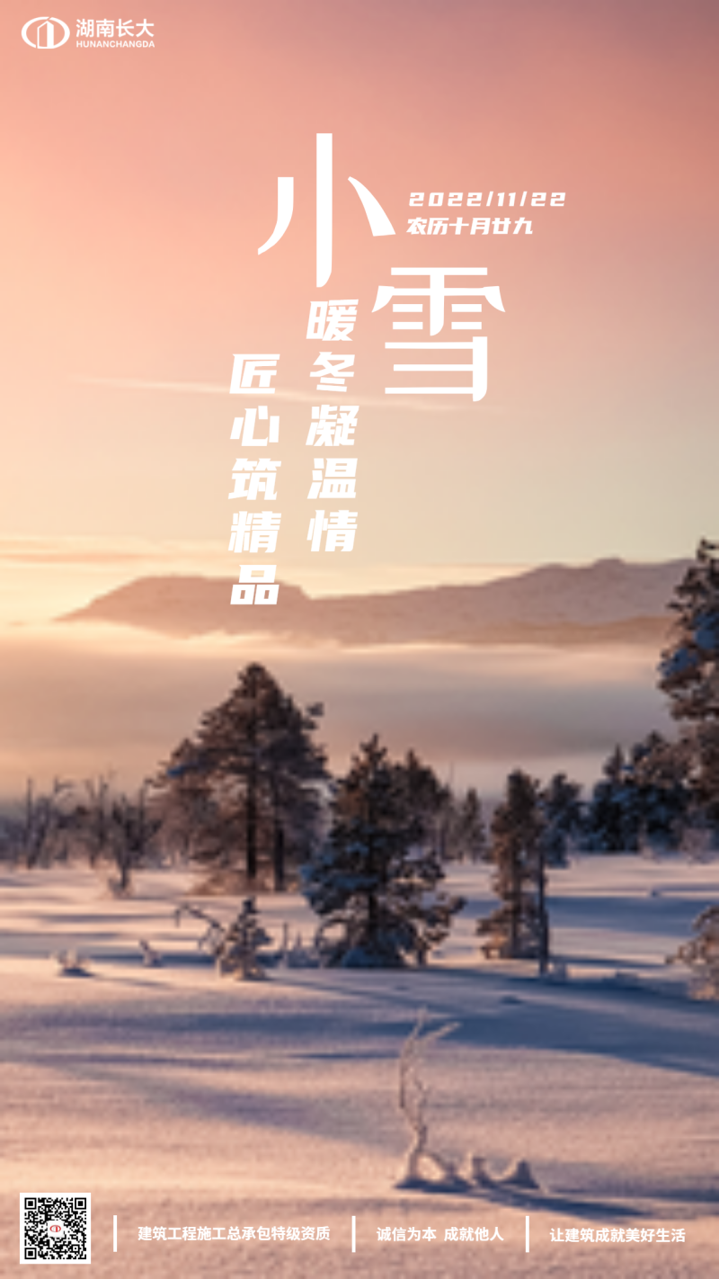 小雪二十四节气实景手机海报