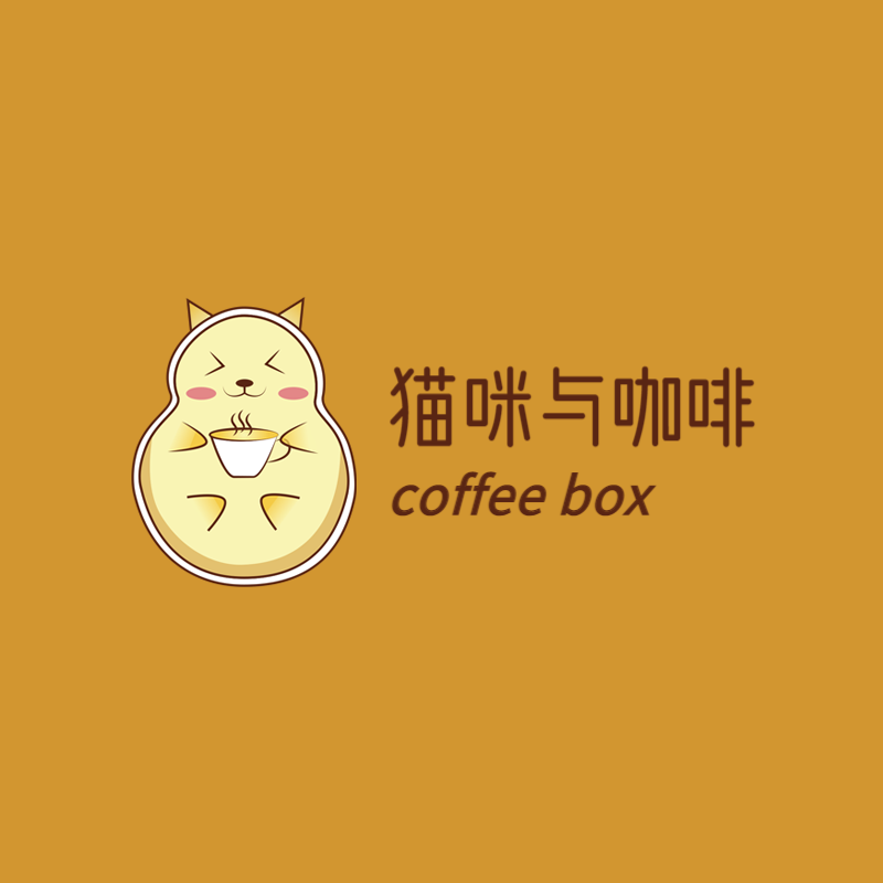 猫咪咖啡店动物卡通logo